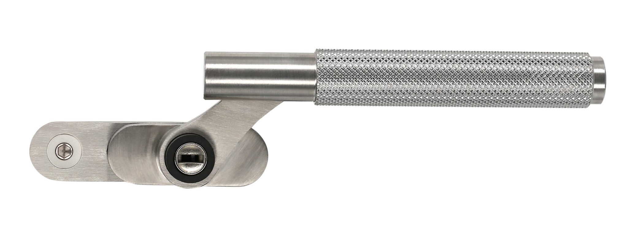 Origin Signature Knurled window handle in Satin Stainless
