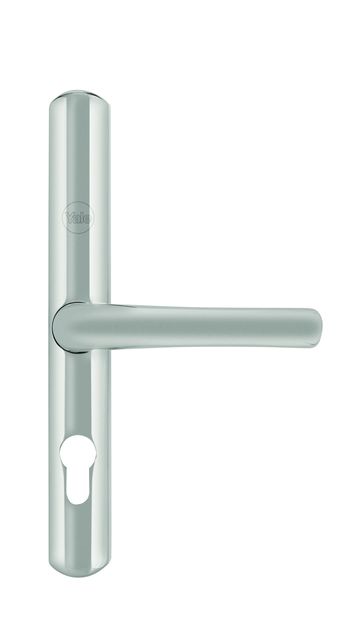 Yale offset lever handle in satin stainless steel